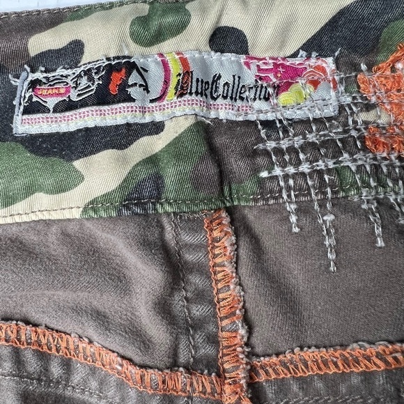 RARE BLUE COLLECTION Straight Button Fly Distressed Jeans Brown Size 29 Waist - Picture 7 of 16